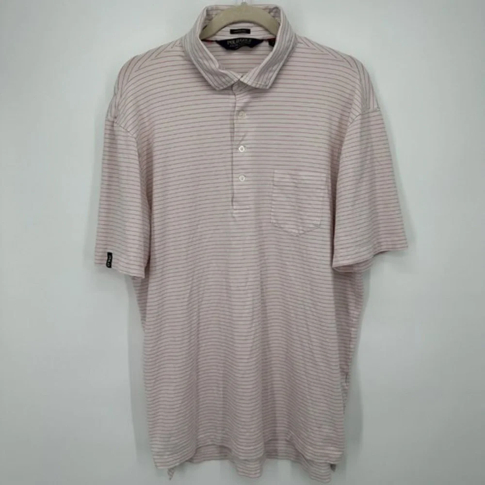 Polo by Ralph Lauren Light Pink Thin-Striped Short Sleeve Polo